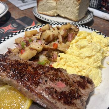 Black Bear Diner - New York Steak & Eggs* (690-750 cals.) - Diners Near Me - Colma, California Black Bear Diner - New York Steak & Eggs* (690-750 cals.) - Diners Near Me - Colma, California