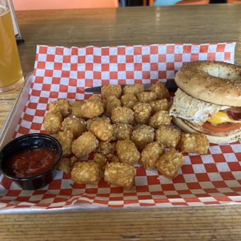 The Bearded Lady - Everything breakfast bagel - Burgers Near Me - Fort Worth, Texas The Bearded Lady - Everything breakfast bagel - Burgers Near Me - Fort Worth, Texas