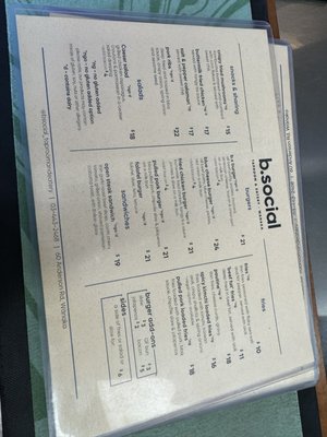 Menu photo 1 B Social Wanaka, OTA