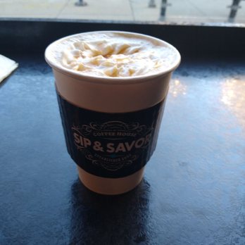 Sip & Savor - A delicious Caramel Royal Latte with oat milk. - Coffee & Tea Near Me - Chicago, Illinois