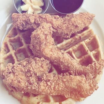 Bantam And Biddy - Chicken tenders and cheddar waffle - Breakfast & Brunch Near Me - Atlanta, Georgia