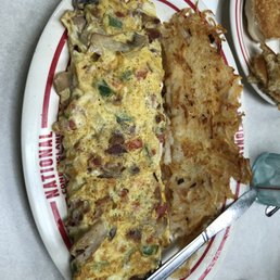 Veggie omelette with bacon added Veggie omelette with bacon added