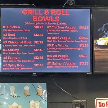 Grill & Roll - Menu price and receipt price diffrent - Korean Near Me - Victorville, California