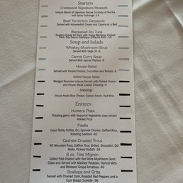 Dinner menu in May