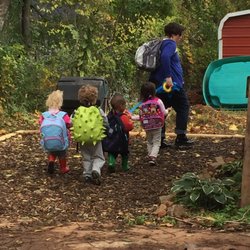 Village Montessori School Of Bluemont - Toddlers from Stepping Stones class on a nature walk!