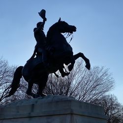 Lafayette Park - Jackson backlit by the rising sun