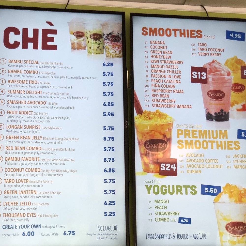 BAMBU - Menu - Bubble Tea Near Me - Edmonds, Washington