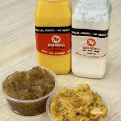 Kolapasi Indian Canteen - Don't skip dessert! Pumpkin and Mango Halwa, Mango Lassi and Tender Coconut Payasam. Very (・‿・) good--flavorful and filling!