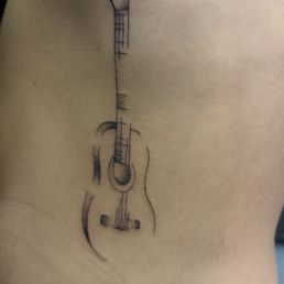 Guitar on side and partial ribs Guitar on side and partial ribs