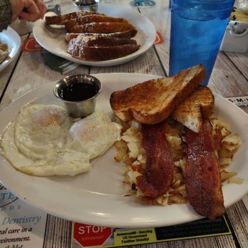 PJs Diner - 2 eggs over easy, whole wheat toast, hash browns and thick cut bacon. - Breakfast & Brunch Near Me - Superior, Colorado
