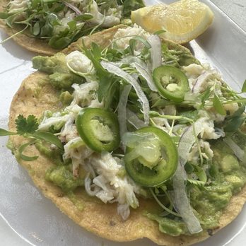 Saizon - Dungeness Crab Tostada - New American Near Me - Fresno, California Saizon - Dungeness Crab Tostada - New American Near Me - Fresno, California