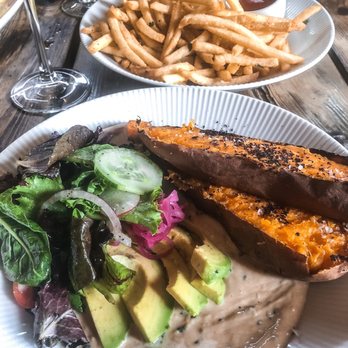 Ocotillo - Charred Sweet Potato and a side of French fries - New American Near Me - Phoenix, Arizona