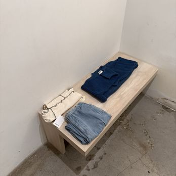 Jake & Jones - Fitting Room bench flat lay - Accessories Near Me - Santa Barbara, California Jake & Jones - Fitting Room bench flat lay - Accessories Near Me - Santa Barbara, California