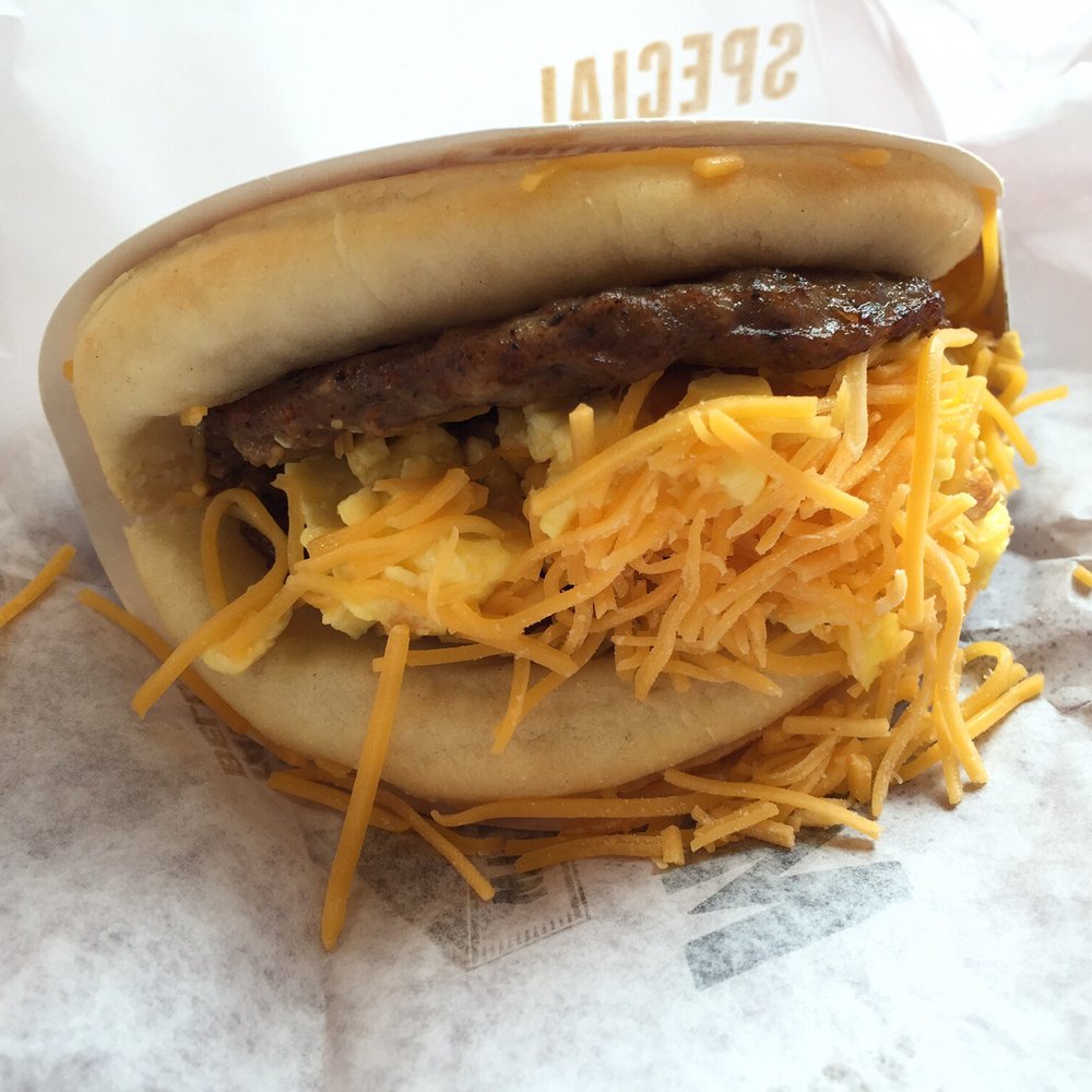 Taco Bell - Sausage egg and cheese biscuit taco - Fast Food Near Me - Woodland Hills, California