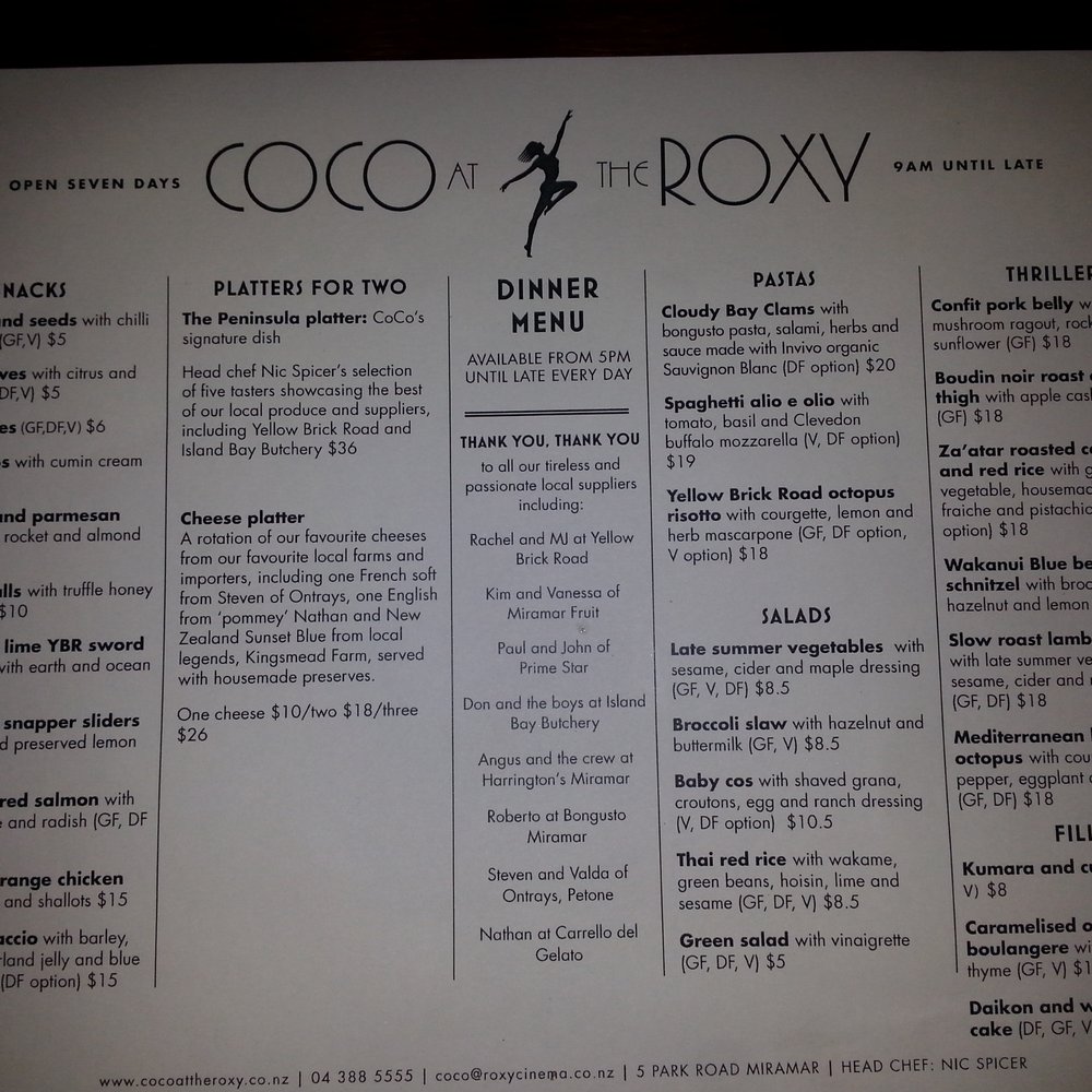 Coco - Menu - Cafes Near Me - Wellington, WGN