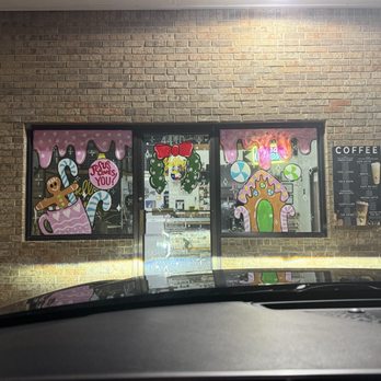 Yellow City Grind - How cute is this window mural? Definitely got me out of the car instead of going through the drive. - Coffee & Tea Near Me - Amarillo, Texas