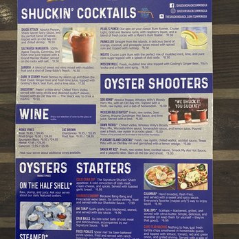 Shuckin' Shack Oyster Bar - Menu - Seafood Near Me - Cumming, Georgia Shuckin' Shack Oyster Bar - Menu - Seafood Near Me - Cumming, Georgia