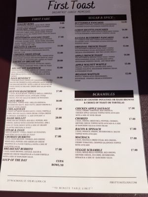 Menu photo 7 First Toast Lodi, CA