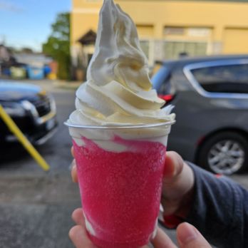slush with soft serve ice cream