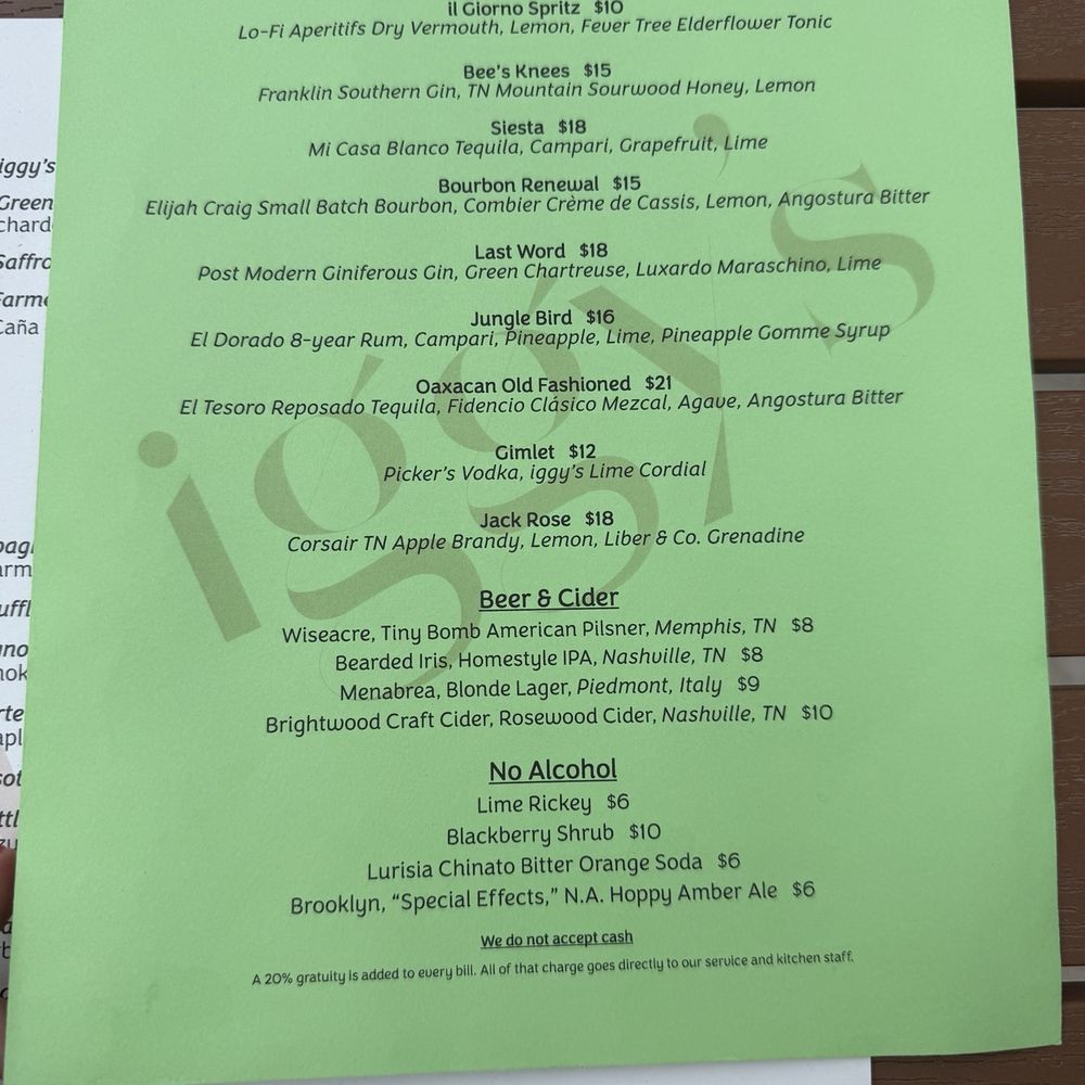 Iggys - drink menu fall 2024 - Italian Near Me - Nashville, Tennessee Iggys - drink menu fall 2024 - Italian Near Me - Nashville, Tennessee