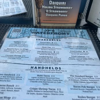 JP Waterfront - Menu - Bars Near Me - Gibraltar, Michigan