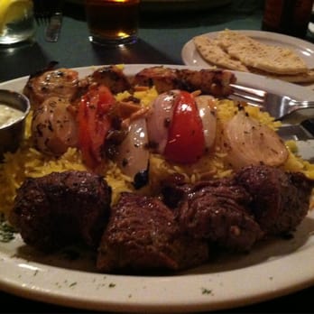 Eden's Grill Inn - Named Adam & Eve...this entree of chicken and beef kabobs over rice was delicious!!! - Greek Near Me - Phoenix, Arizona