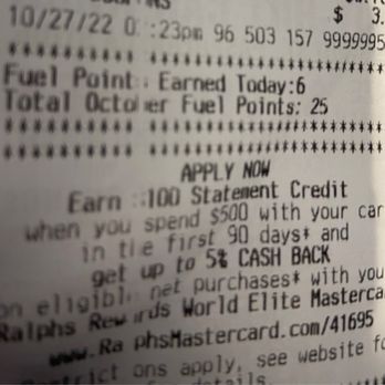Ralphs - Receipt for date purchased - Grocery Near Me - Pasadena, California