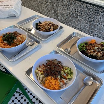 Rice Bar - my bibimbap (closest one): white rice, zucchini, carrots, bean sprouts, mushroom, bulgogi, sesame oil and gochujang - Noodles Near Me - Washington, DC, District of Columbia Rice Bar - my bibimbap (closest one): white rice, zucchini, carrots, bean sprouts, mushroom, bulgogi, sesame oil and gochujang - Noodles Near Me - Washington, DC, District of Columbia