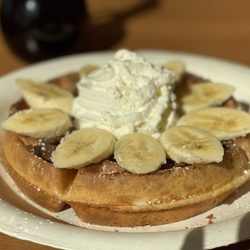 Waffles Cafe - Perfectly cooked original waffle; with Nutella & banana.  5-stars