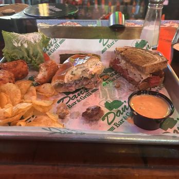 Dan's Bar and Grill - We split a burger and a pastrami Rueben with bacon cheddar tots. It smelled good I dug in before taking the picture - Burgers Near Me - Hampton, Minnesota
