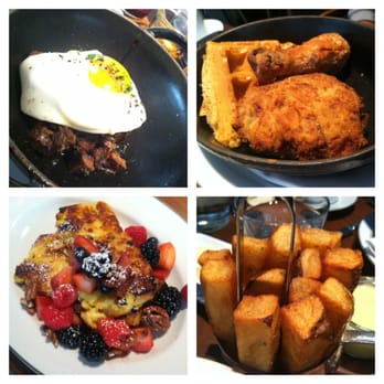 Blue Duck Tavern - Rib Hash, Chicken & waffles, Brioche bread pudding French toast and BDT fries - New American Near Me - Washington, DC, District of Columbia