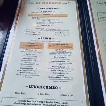 El Dorado - Menu - Mexican Near Me - Anchorage, Alaska