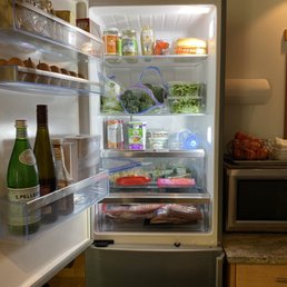 Fridge (stocked with groceries that we brought ourselves)