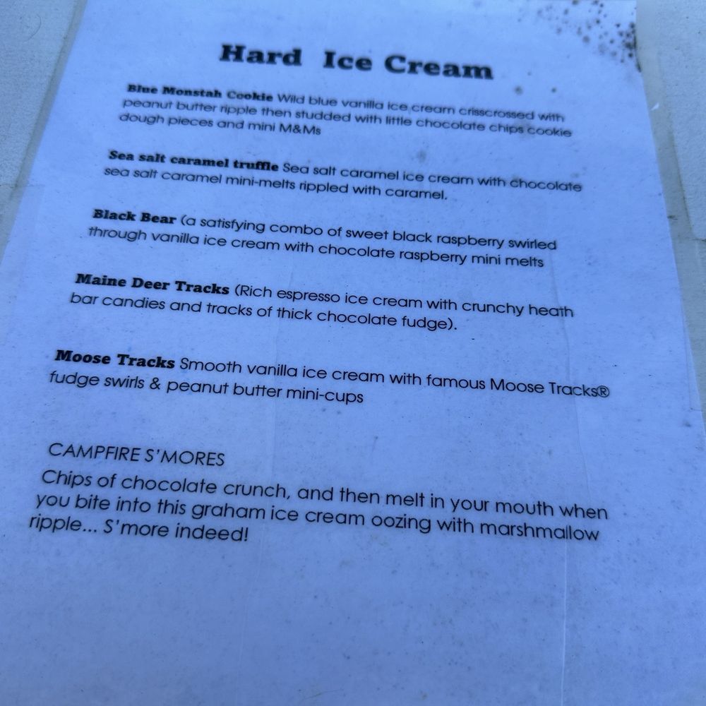 Ice cream menu that looks delish Ice cream menu that looks delish