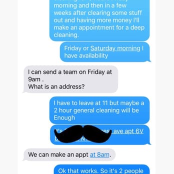 Joanna Cleaning Service - After speaking on the phone and being told a general cleaning was $25/hr. Then sending a team and charging me $50/hr with no notice - Home Cleaning Near Me Joanna Cleaning Service - After speaking on the phone and being told a general cleaning was $25/hr. Then sending a team and charging me $50/hr with no notice - Home Cleaning Near Me