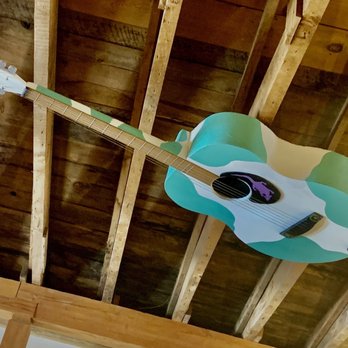 The Range Café - Eccentric musical artwork hangs from ceiling - Mexican Near Me - Bernalillo, New Mexico
