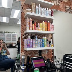 Modern Hair - Studio 16 - Chairs, spot to put your drinks, products, full length mirrors
