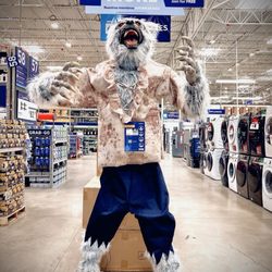 Lowe's Home Improvement - Werewolf statue by the main store entrance