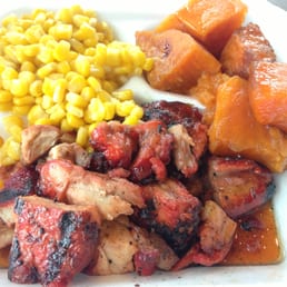 charbroiled chicken, corn, yams .. under $6.00! charbroiled chicken, corn, yams .. under $6.00!