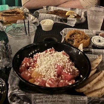 Octopus' Beer Garden - Watermelon Salad w/pita, 1/2 Mahi Mahi, Grown Up Grilled Cheese - Beer Gardens Near Me - Mount Clemens, Michigan Octopus' Beer Garden - Watermelon Salad w/pita, 1/2 Mahi Mahi, Grown Up Grilled Cheese - Beer Gardens Near Me - Mount Clemens, Michigan