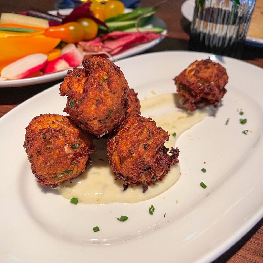 Corinne Austin - Crab Croquettes - New American Near Me - Austin, Texas Corinne Austin - Crab Croquettes - New American Near Me - Austin, Texas