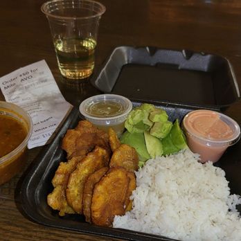 Secretos De Mis Abuelos - Tostones with Garlic & Mayoketcho sauces, white rice and beans.... - Puerto Rican Near Me - Homestead, Pennsylvania Secretos De Mis Abuelos - Tostones with Garlic & Mayoketcho sauces, white rice and beans.... - Puerto Rican Near Me - Homestead, Pennsylvania