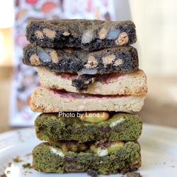 Daan Go Cake Lab - Inside of Tong Yuen Cookie ($3.25), Strawberry Pocky Cookie ($3.25), Koala Matcha Cookie ($3.25)