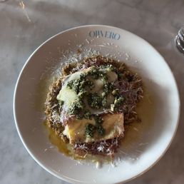 LASAGNA, WHIPPED RICOTTA, CHORIZO BOLOGNESE, CILANTRO GREMOLATA LASAGNA, WHIPPED RICOTTA, CHORIZO BOLOGNESE, CILANTRO GREMOLATA