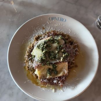 Olivero - LASAGNA, WHIPPED RICOTTA, CHORIZO BOLOGNESE, CILANTRO GREMOLATA - Italian Near Me - Wilmington, North Carolina