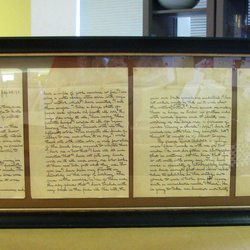 Morph Gallery and Emporium - Framed letter from customer's grandfather to his grandmother - creating an heirloom