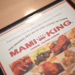 Mami King Restaurant - Front menu