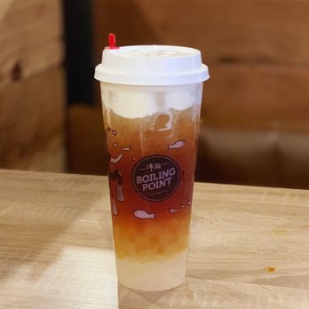 Boiling Point - Milk Cream Old Time Delight Black Tea (added aloe jelly and lychee jelly): so pretty and yummy. Instagram @seattle_foodlover - Taiwanese Near Me - Seattle, Washington