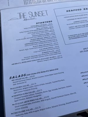 Menu photo 7 The Sunset Restaurant Malibu, CA