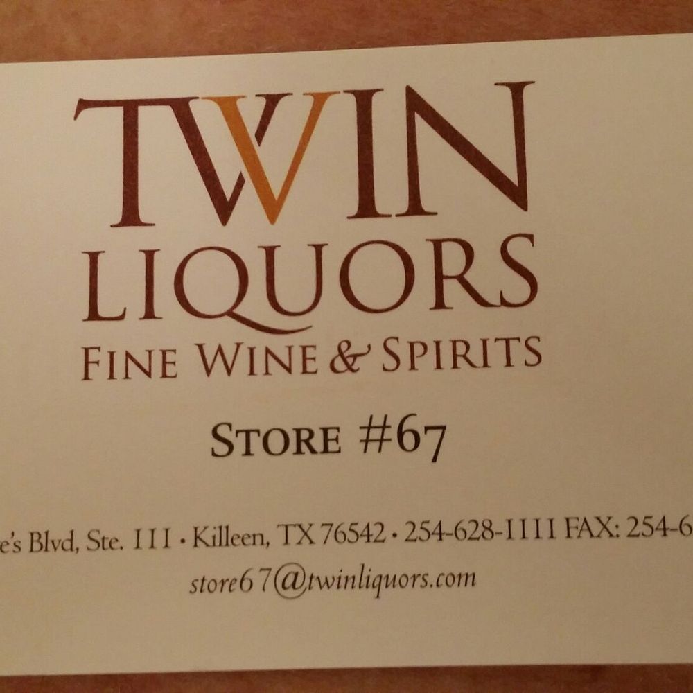 Twin Liquors - a close up of a business card - Beer, Wine & Spirits Near Me - Killeen, Texas Twin Liquors - a close up of a business card - Beer, Wine & Spirits Near Me - Killeen, Texas